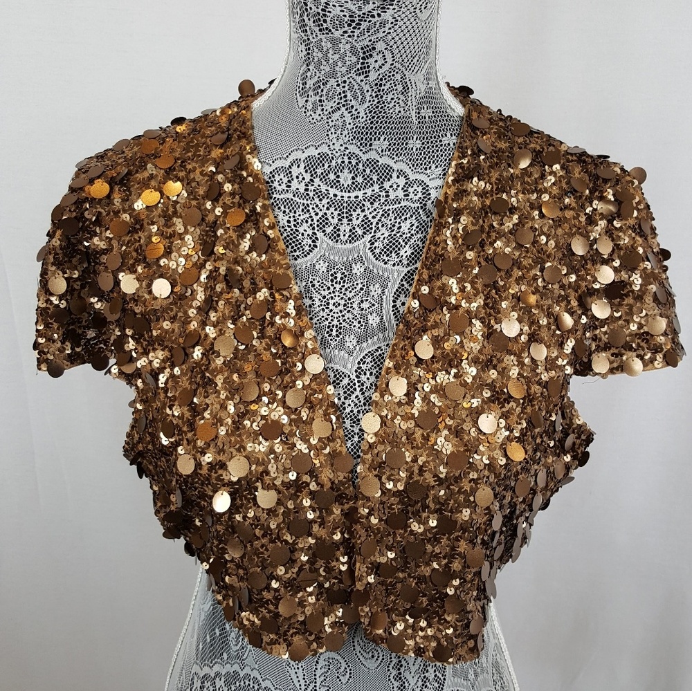 Betsey Johnson pailette shrug